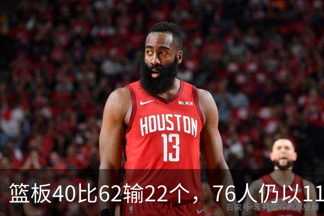 篮板40比62输22个，76人仍以11分优势拿下三连胜